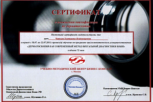 Сертификат Дерматоскопия